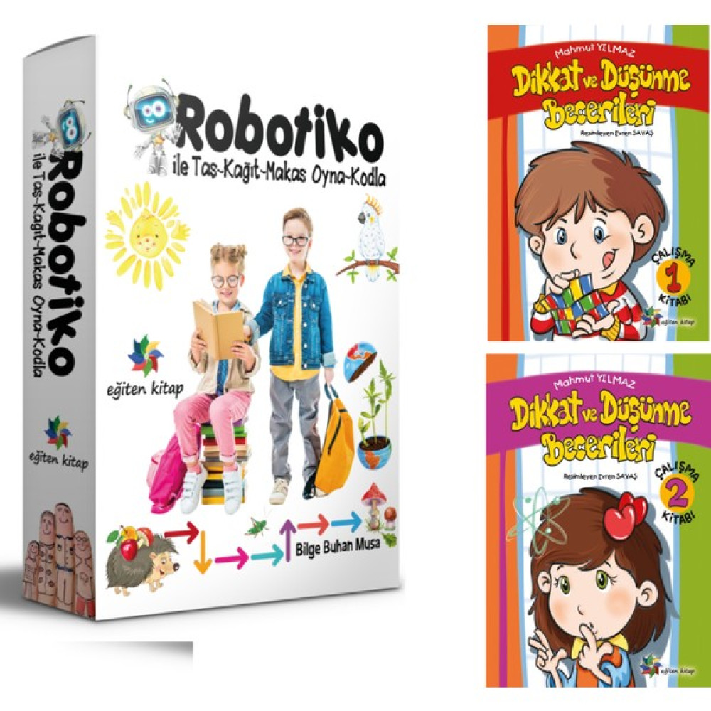 Egiten Kitap Robotiko ile Taş Kağıt Makas Oyna Kodla Eğitim Seti (5-6 Yaş) Dikkat ve Düşünme Becerileri 1-2 Okul Öncesi Eğitici & Öğretici Kitaplar Fiyatı