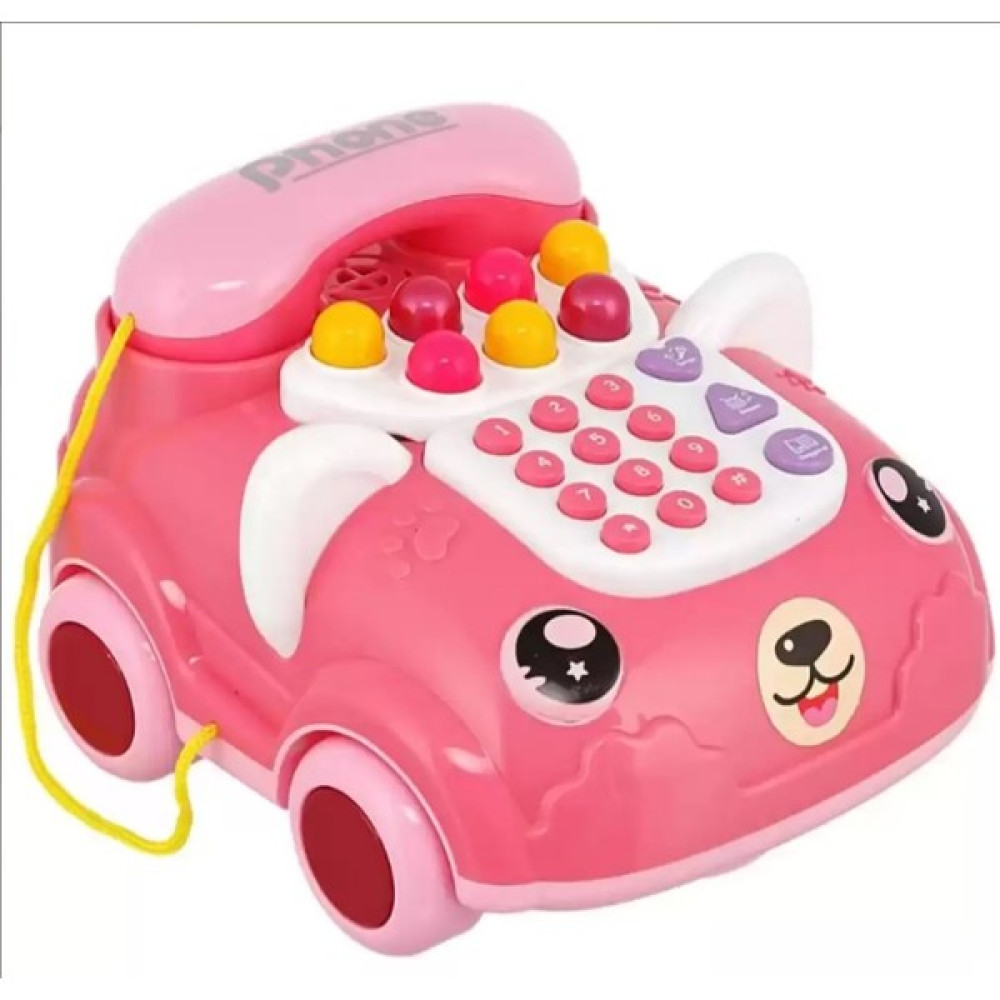 Eğitici Arabalı Telefon Işıklı-Müzikli Oyuncak - Pembe Eğitici Oyuncak Fiyatı