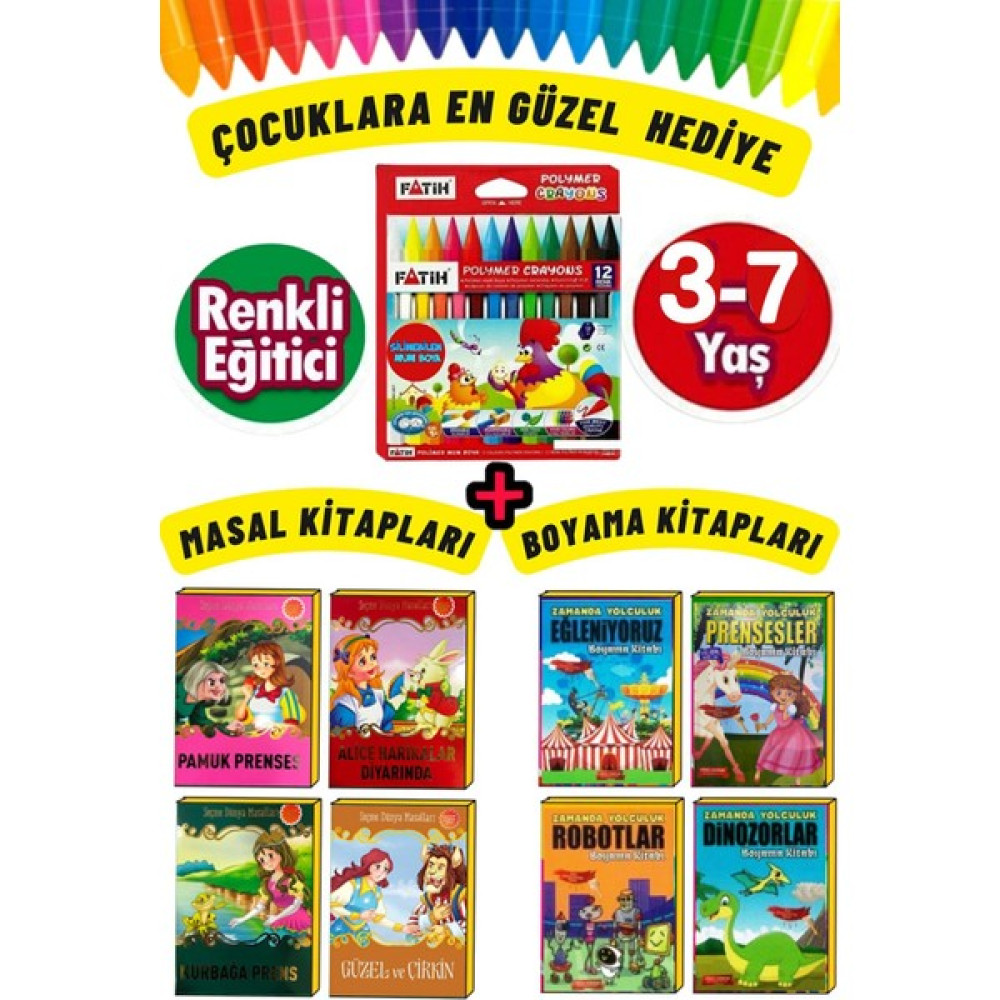 Eğitici Etkinlik Boyama ve Hikaye Seti (3-7 Yaş) Çocuk Masal Fiyatı