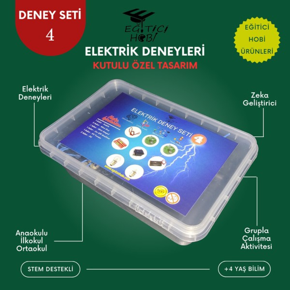 Eğitici Hobi Kutulu Elektrik Deney Seti 4 Eğitici Hobi Bilim Seti Okul Malzemeleri Fiyatı