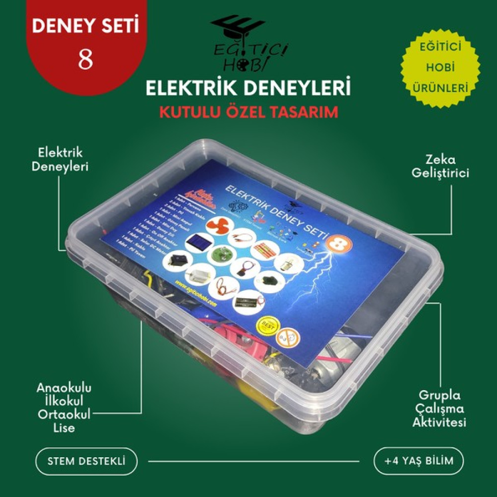 Eğitici Hobi Kutulu Elektrik Deney Seti 8 Eğitici Hobi Bilim Seti Okul Malzemeleri Fiyatı