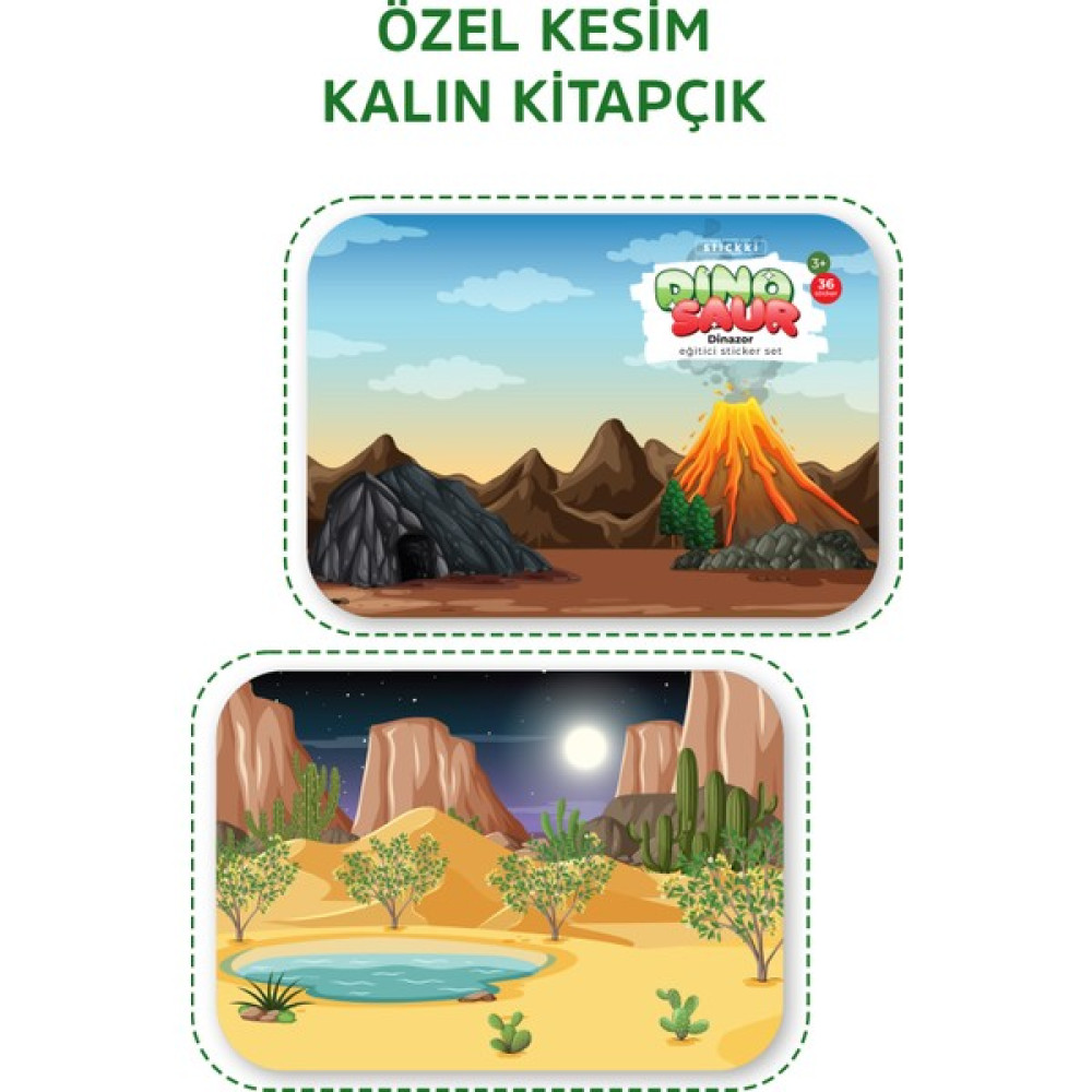 Eğitici Sticker Aktivite Kitap Seti - Dinazorlar - Türkçe & Ingilizce A4 Karton 3-7 Yaş - 36AD Etiket Okul Öncesi Eğitici & Öğretici Kitaplar Fiyatı