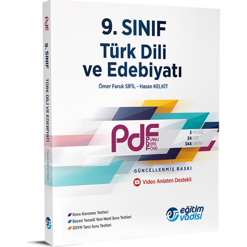 Eğitim Vadisi 9.Sınıf PDF Türk Dili Ve Edebiyatı Video Anlatım Destekli Türkçe Fiyatı