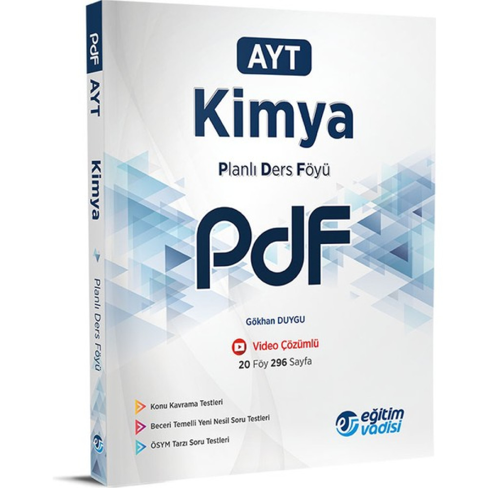 Eğitim Vadisi Yayınları AYT 2023 Kimya Pdf Planlı Ders Föyü Temel Yeterlilik Testi (TYT) Fiyatı