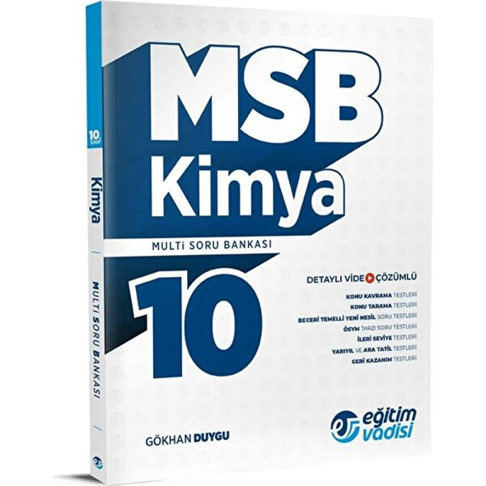 Eğitim Vadisi Yayınları Eğitim Vadisi 10. Sınıf Kimya Multi Soru Bankası Kaynak Kitapları Fiyatı