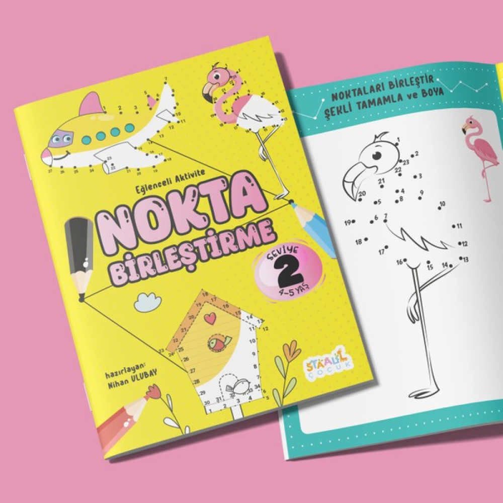 Eğlenceli Aktivite Nokta Birleştirme - Çocuklar Için Boyama ve Aktivite Kitabı - Seviye 2 Zihinsel Gelişim Kitapları Fiyatı
