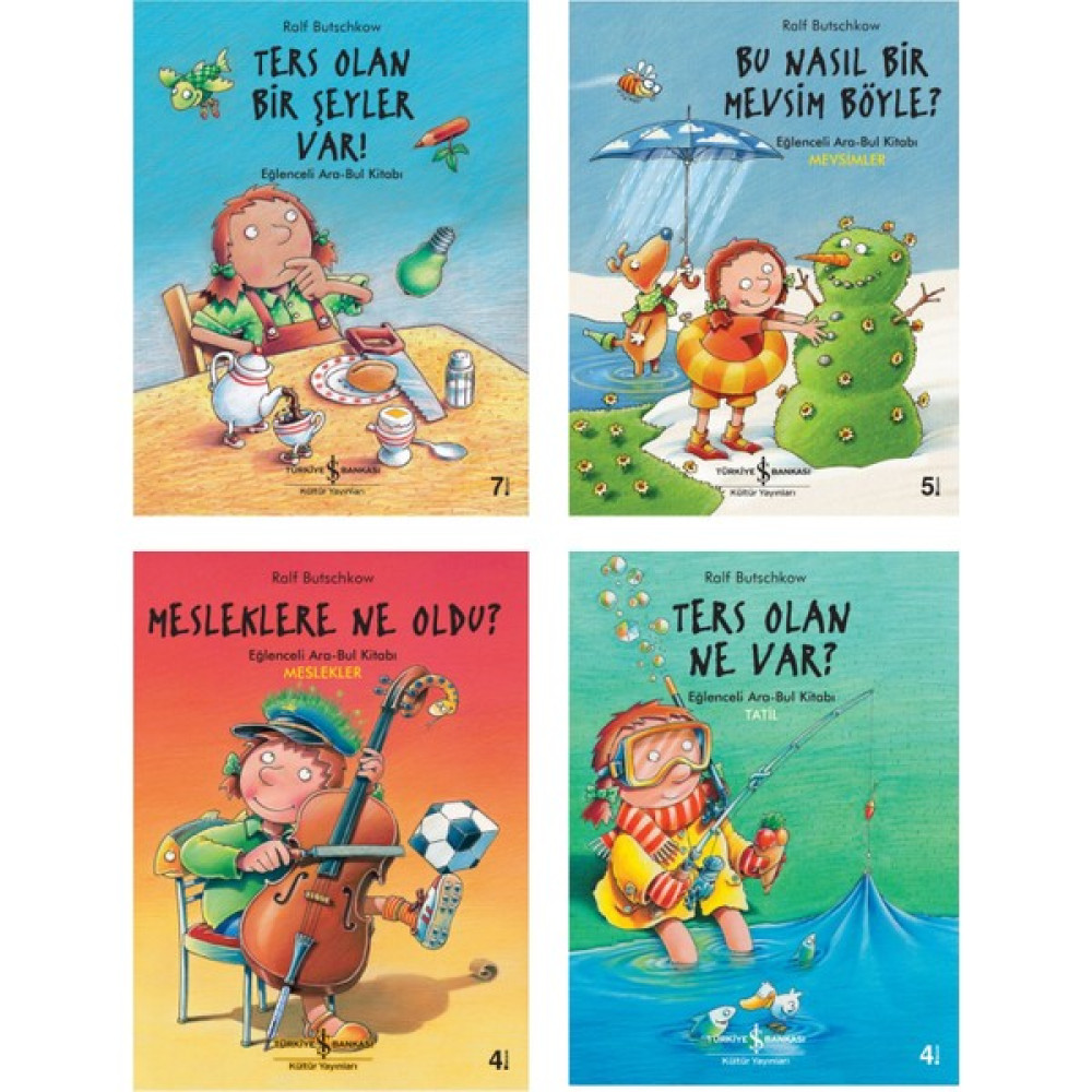 Eğlenceli Ara-Bul Serisi 4 Kitaplık Set: Ters Olan Ne Var? - Mesleklere Ne Oldu? - Bu Nasıl Bir Mevsim Böyle? - Ters Olan Bir Şeyler Var! Zihinsel Gelişim Kitapları Fiyatı