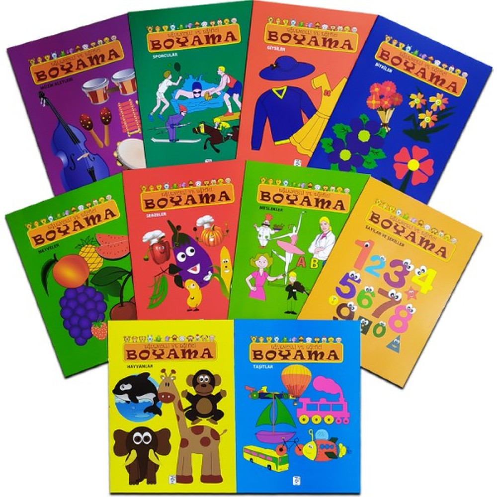 Eğlenceli Eğitici Boyama Seti 10 Kitap Aktivite & Eğitici Kitaplar Fiyatı