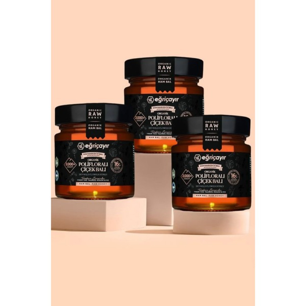 Eğriçayır Organik Polifloralı - Çok Çiçekli Bal TA16 300 gr (3 Adet) - 900 gr Bal ve Reçel Fiyatı