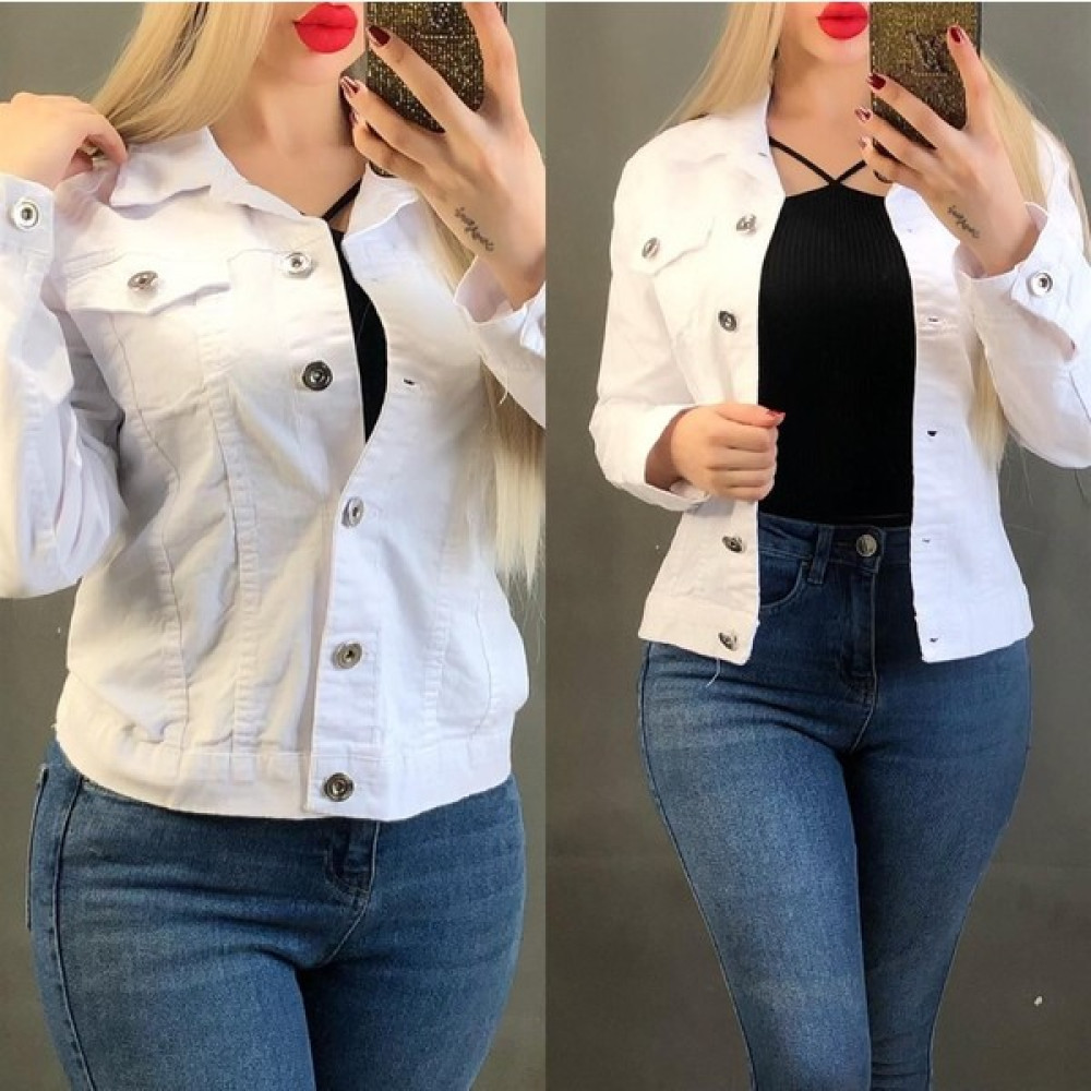 Egs Bayan Yeni Model Beyaz Kot Ceket 433556 Bayan Ceket Fiyatı