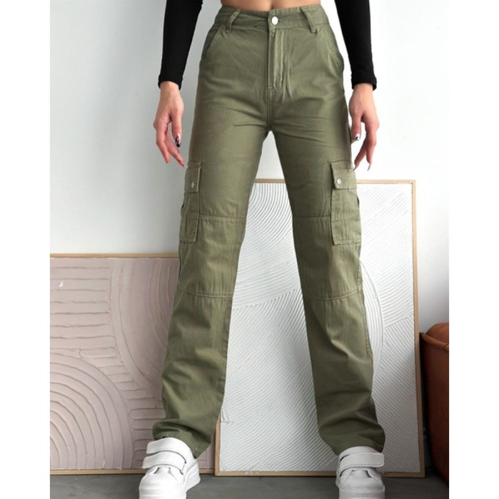 Egs Kargo Cepli Bol Paça Kot Pantolon 231194 28 Yeşil Bayan Jeans / Kot Pantolon Fiyatı