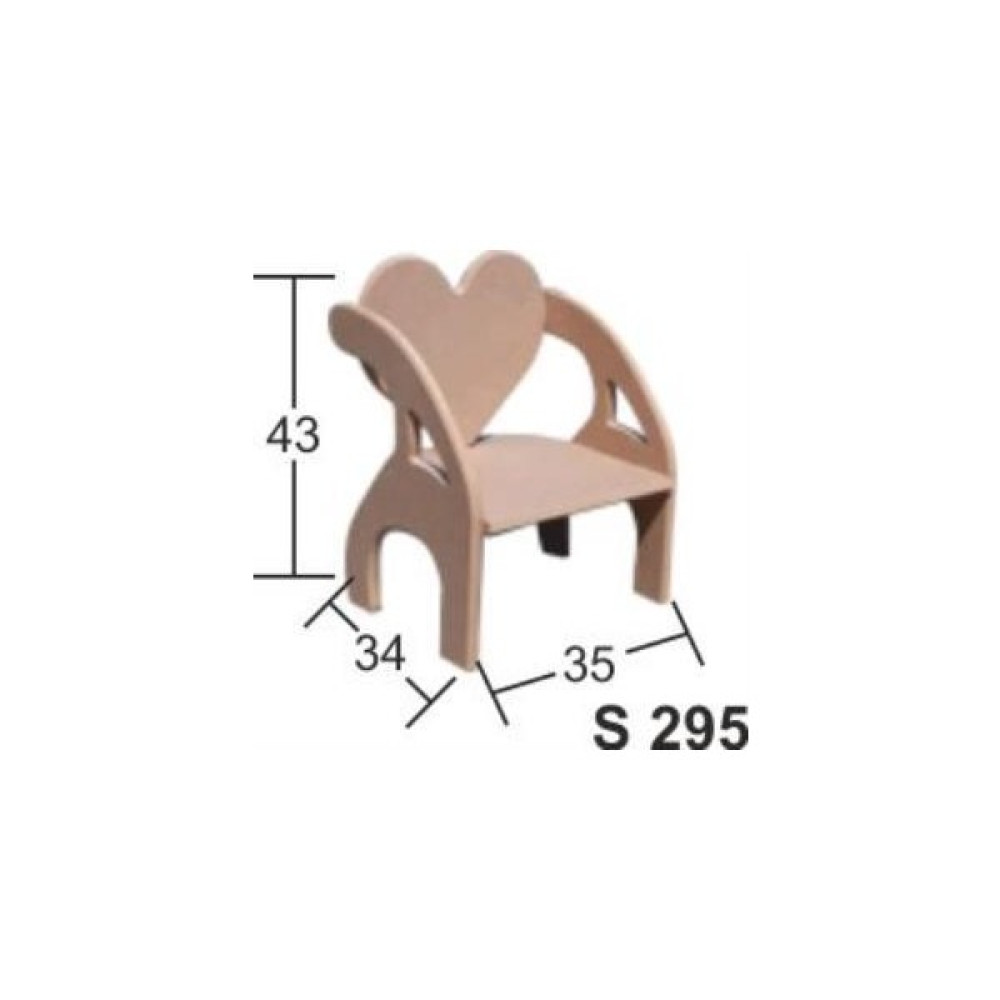 Ehobici Ahşap Kalpli Çocuk Sandalye 35X34X43CM S-295 - Naturel Ahşap Bebek Odası Tekstili Fiyatı