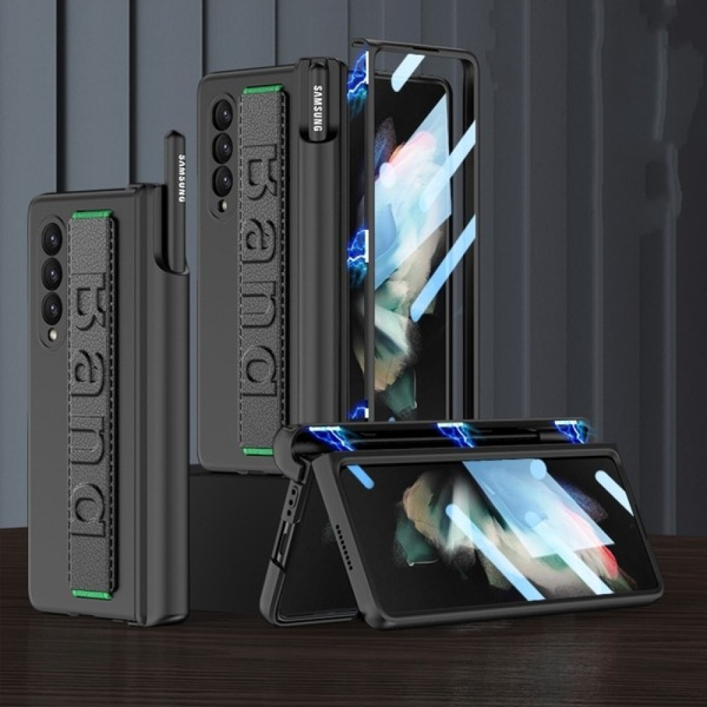 EHZ Teknoloji Galaxy Z Fold 3 Kılıf Kasa ve Ekran Koruyucu 360 Tam Koruma El Geçmeli Kapak+Kalem Bölmeli - Siyah - Koyu Yeşil Cep Telefonu Kılıfı Fiyatı