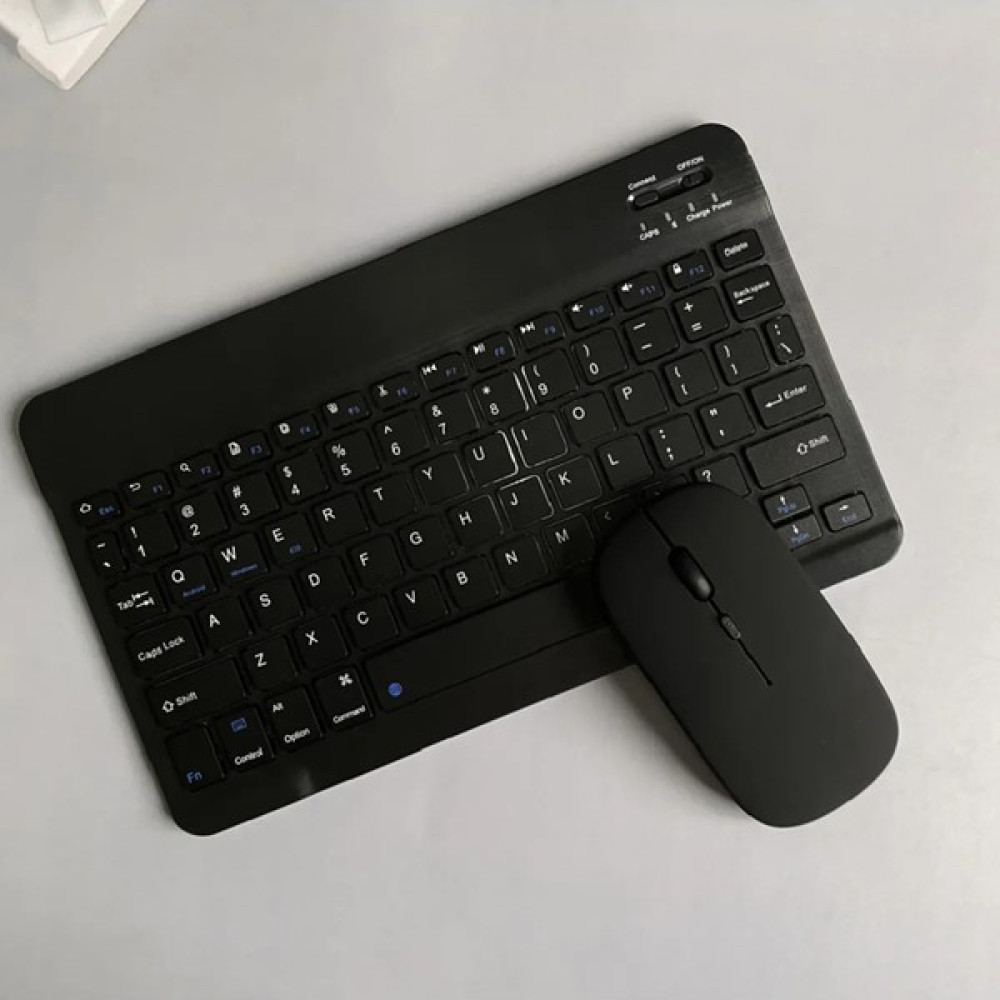 EHZ Teknoloji IPad Xiaomi Samsung Huawei Tablet Laptop Uyumlu Renkli Bluetooth Bağlantılı Klavye+Mouse Set - Siyah Klavye - Mouse Fiyatı
