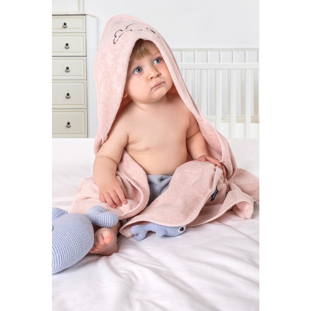 EIFIN Bambu Balık Nakışlı Bebek Havlu Seti 0-2 Yaş Muslin Malzemeden Ergonomik Tasarım - Pudra Bebek Havlusu Fiyatı