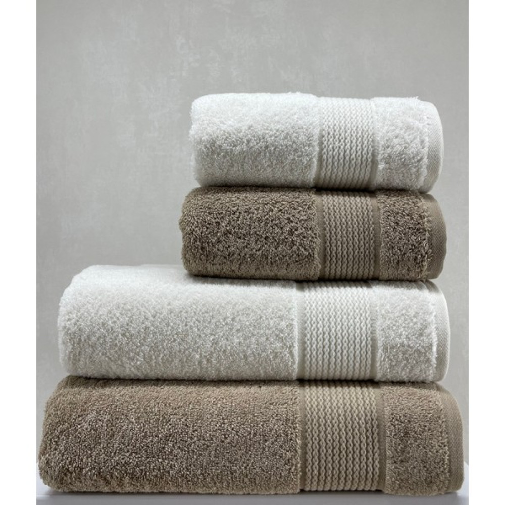 EIFIN Natural %100 Pamuk Soft 4'lü Banyo Havlu Seti (2 Adet El,yüz&baş Havlusu ve 2 Adet Banyo Havlusu) - Ekru - Kahve - 70 x 140 cm - 50 x 90 cm Banyo Havlusu Fiyatı