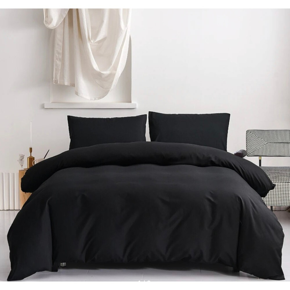 EIFIN Pamuklu Nevresim Takımı Çift Kişilik Çarşaflı Pamuk Ranforce Siyah - 200 x 220 cm Nevresim Takımı Fiyatı