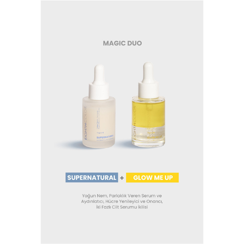 EIGHTH COLOR Magic Duo: Supernatural 30ml + Glow me Up 30ml Serum Seti Cilt ve Yüz Bakımı Fiyatı