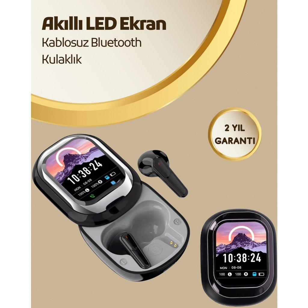 Eilo Luxe Akıllı Ekranlı Bluetooth 5.4 Kablosuz Kulaklık – Dokunmatik ve Şarj Kutulu - AA002C-67XWR9 - Çok Renkli Diğer Fiyatı