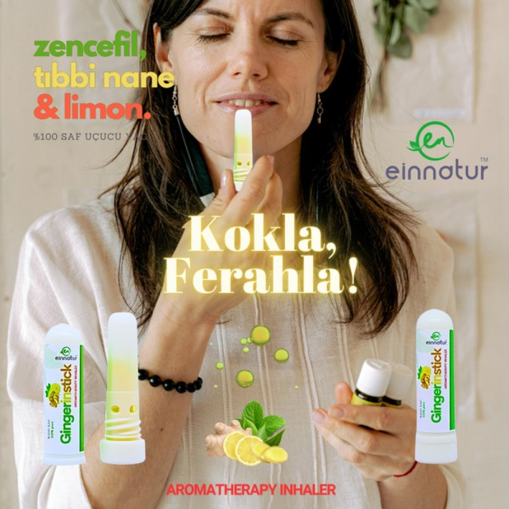 Ein Natur %100 Saf Uçucu Yağ Karışımı - Gingerinstick - Aromaterapi Koklama Tüpü, Aromatherapy Inhaler Stick, essential oil inhaler tube, zencefil,... Bitkisel Yağlar Fiyatı