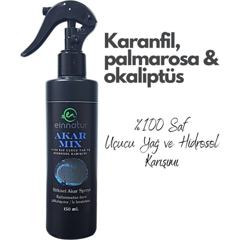 Ein Natur Akarmix, %100 Saf, Bitkisel Akar Spreyi, 150 Ml, Akar Toz Alerjisi, Doğal Aromaterapi Karışımı Oda Kokusu Fiyatı