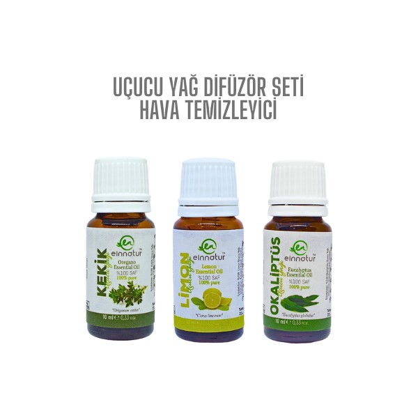 Ein Natur Uçucu Yağ Hava Temizleyici Difüzör Seti, Okaliptüs, Limon ve Kekik Uçucu Yağları Diğer Fiyatı