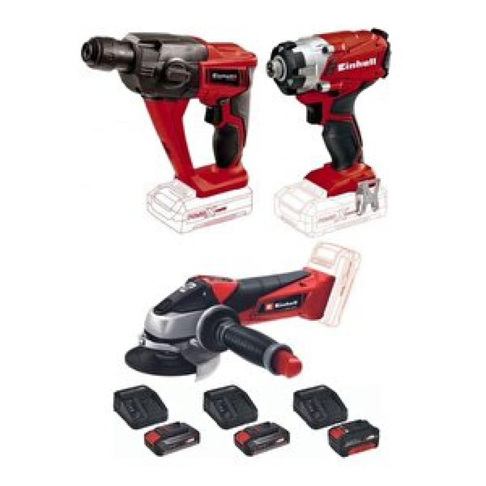 Einhell Te-hd 18 Matkap Vidalama Te-cı 18/1 Vidalama Te-ag 18/115 Avuç Taşlama 2x2.5+4.0ah Akülü Set Matkaplar Fiyatı