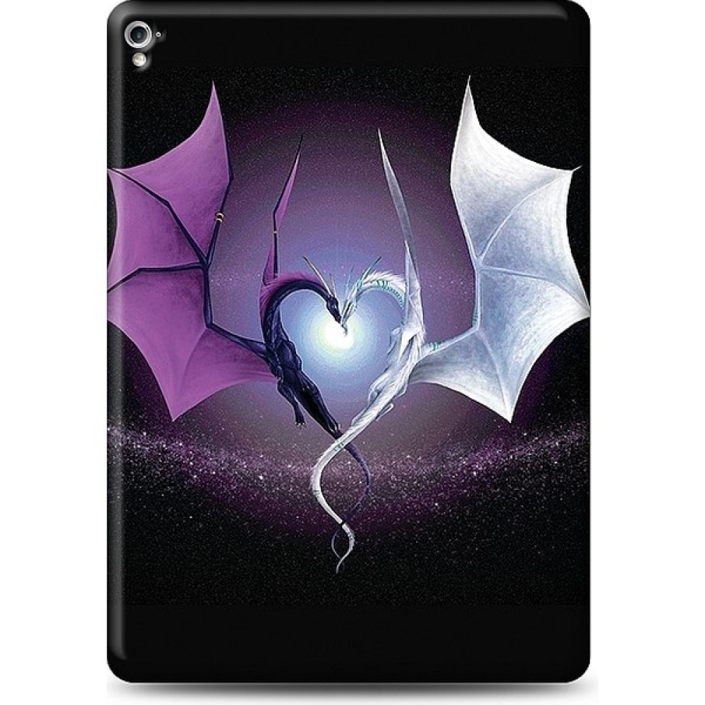 Eiroo Apple iPad Pro 12.9 2018 Heart Bat Resimli Kılıf - Renkli Tablet Kılıfı Fiyatı