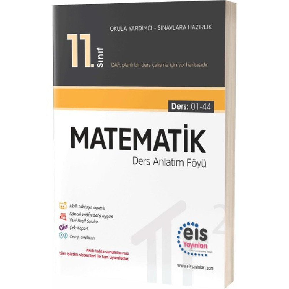 Eis Yayınları 11. Sınıf Matematik Ders Anlatım Föyü (Daf) (Ciltli) YGS ve LYS Kitapları Fiyatı