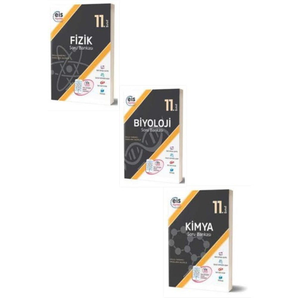 Eis Yayınları Eis 11. Sınıf Fizik-Kimya-Biyoloji Soru Bankası Seti 3 Kitap Kaynak Kitapları Fiyatı