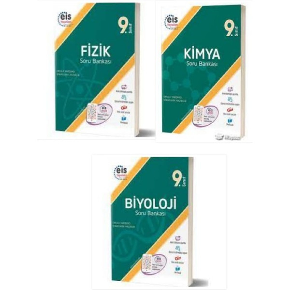 Eis Yayınları Eis 9. Sınıf Fizik-Kimya - Biyoloji Soru Bankası Seti 3 Kitap Kaynak Kitapları Fiyatı