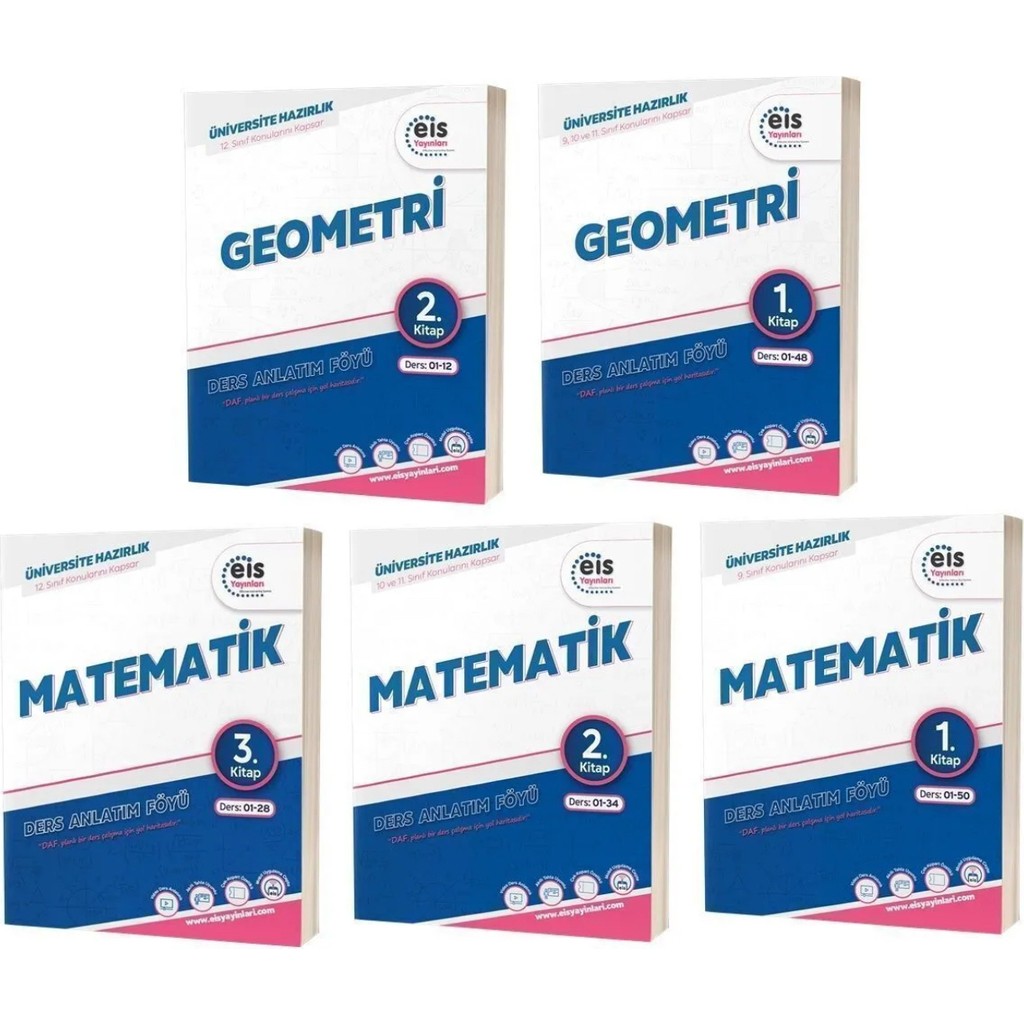 Eis Yayınları Yks Daf Matematik-Geometri Set (5 Kitap) Yeni Mavi Seri Ders Anlatım Föyleri Tüm Dersler Fiyatı