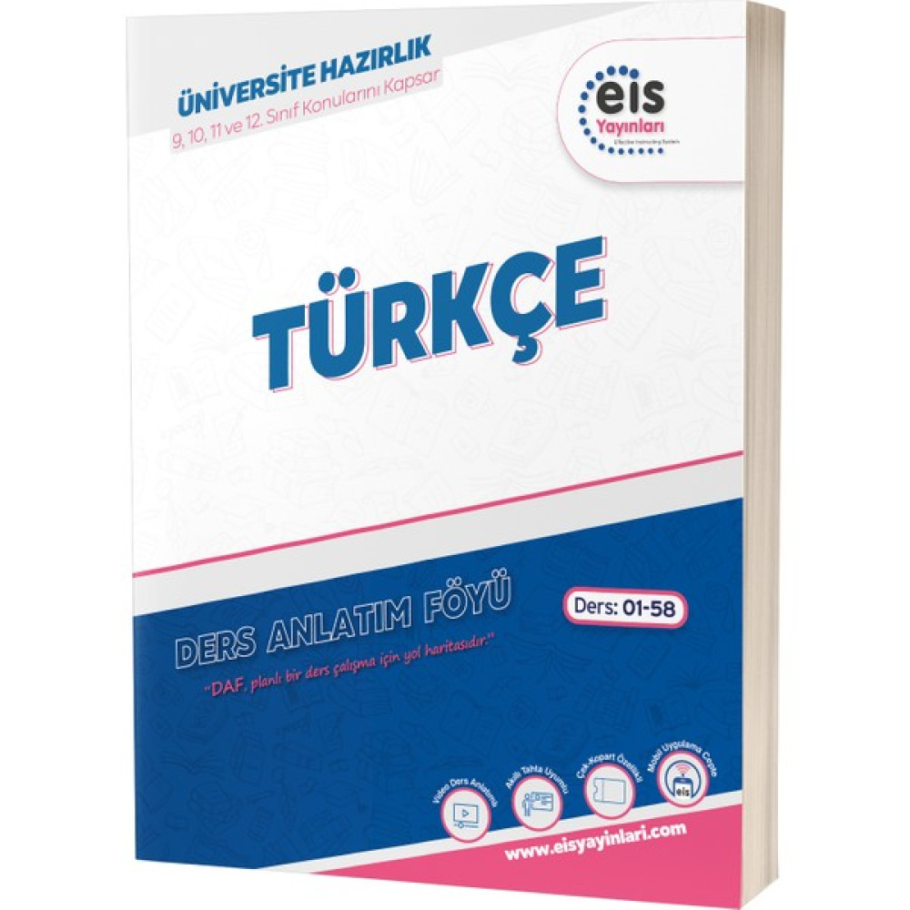 Eis Yayınları YKS Daf Türkçe Mavi Seri Ders Anlatım Föyü Türkçe Fiyatı