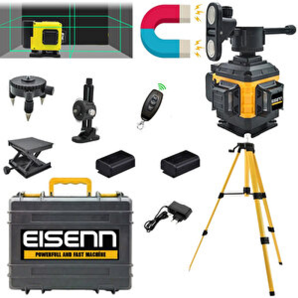 Eisenn Ehz-360 16 Köşe 360 Derece Komple Heryere Artı Lazer Terazi Tripod Ayaklı Distomat Mıknatıslı Çantalı Kumandalı Lazer Metre / Uzaklık Ölçer Fiyatı