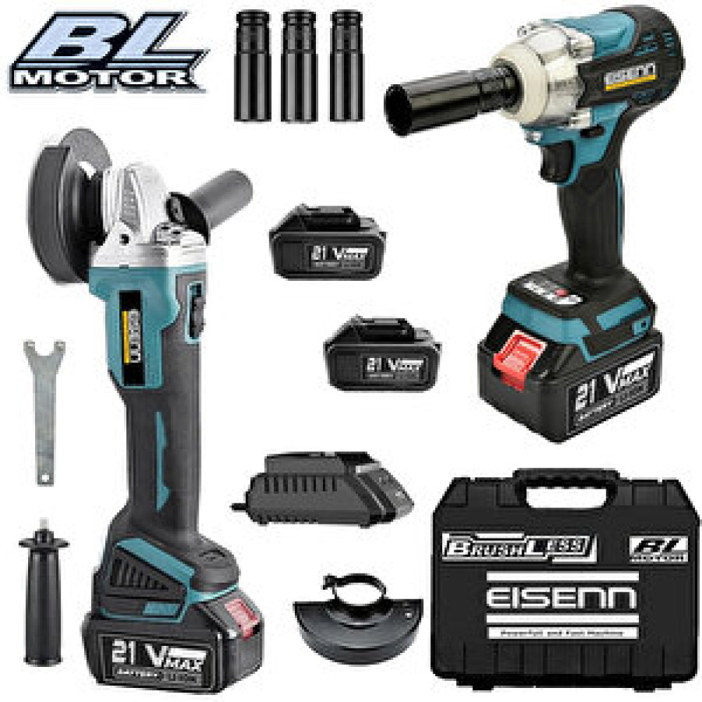 Eisenn Ex-2m Bl Motor Blue Süper 2 Li Set Spiral Taşlama + Somun Sökme Çantalı 2 Akülü Taşlama Makinesi Fiyatı