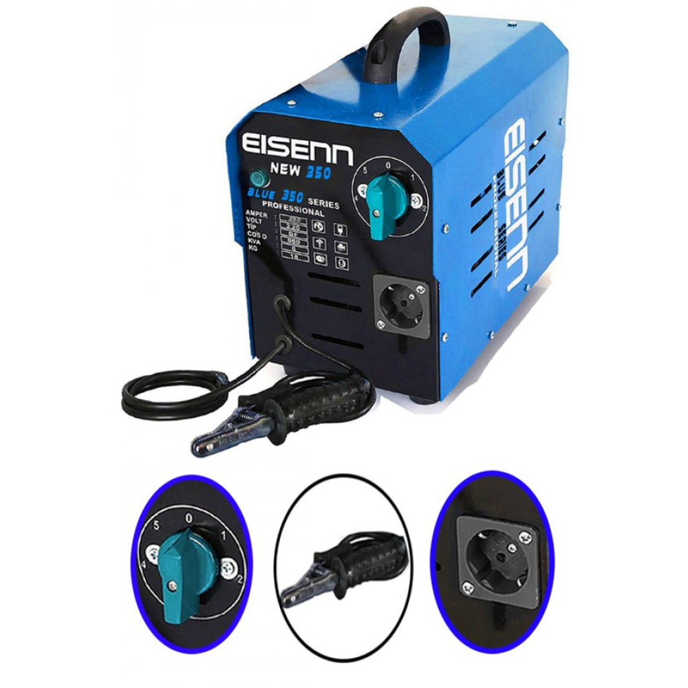 Eisenn Germany Technology New Blue 350 Extra Prizli 5 Kademeli Bakir Sargili Kaynak Makinasi Kaynak Makineleri Fiyatı