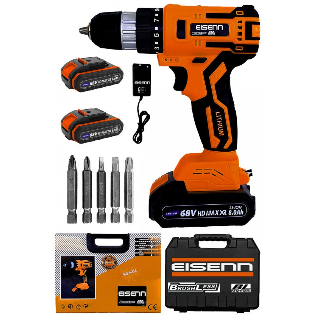 Eisenn Germany Technology Orange Bl Komursuz Motor 58 V 8 Ah Yeni Nesil Cift Akulu Matkap Matkaplar Fiyatı
