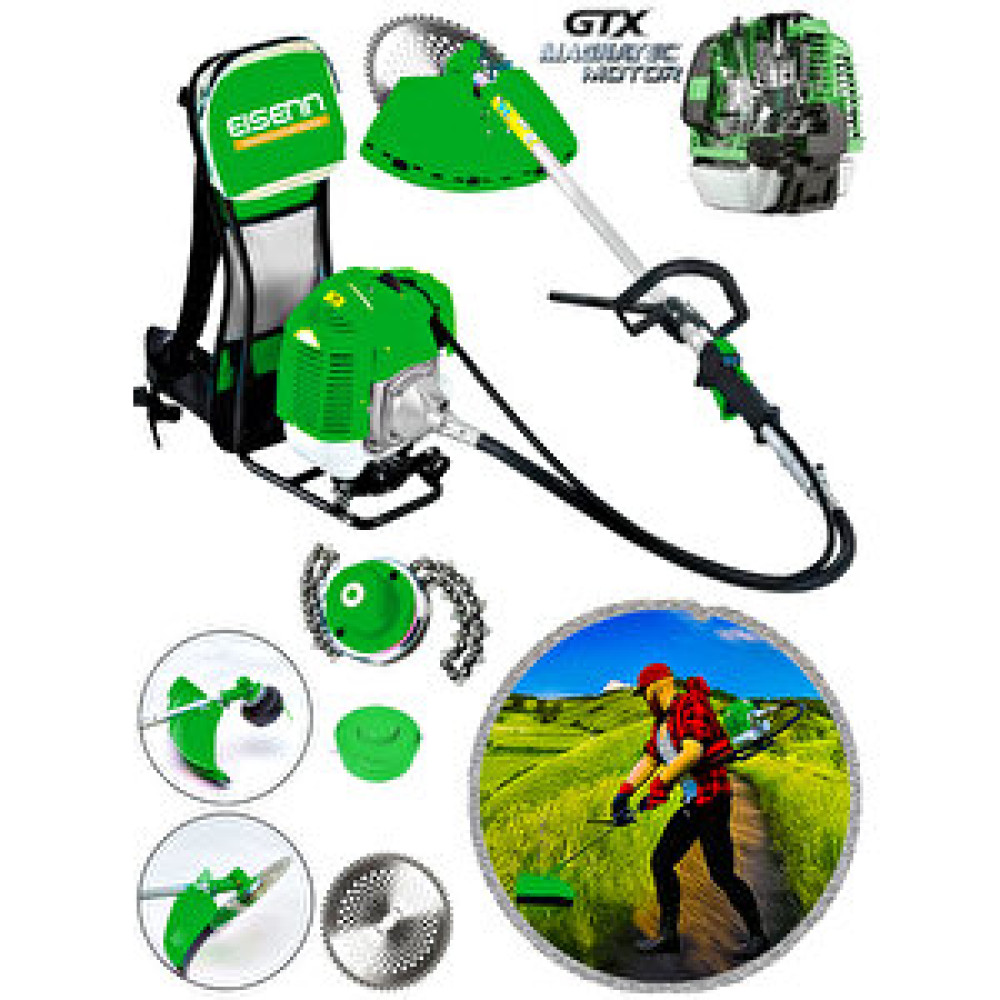Eisenn Green V-tec Teknoloji Magnatec Motor 5,9 Hp Sırt Tipi Ot Çim Çalı Biçme Tırpanı Çim Biçme Makinesi Fiyatı