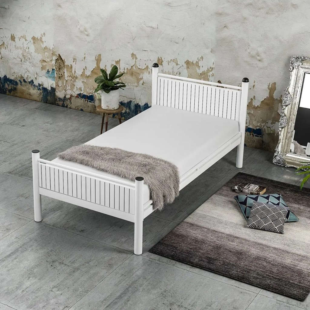 Ejder Metal Metal Ahşaplı Karyola - Beyaz - 90 x 200 cm SSD / Solid State Drive Fiyatı