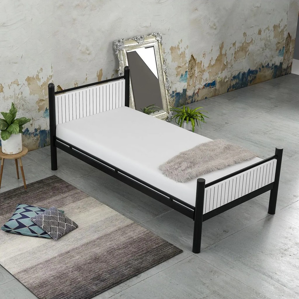 Ejder Metal Metal Ahşaplı Karyola - Siyah - 90 x 200 cm SSD / Solid State Drive Fiyatı
