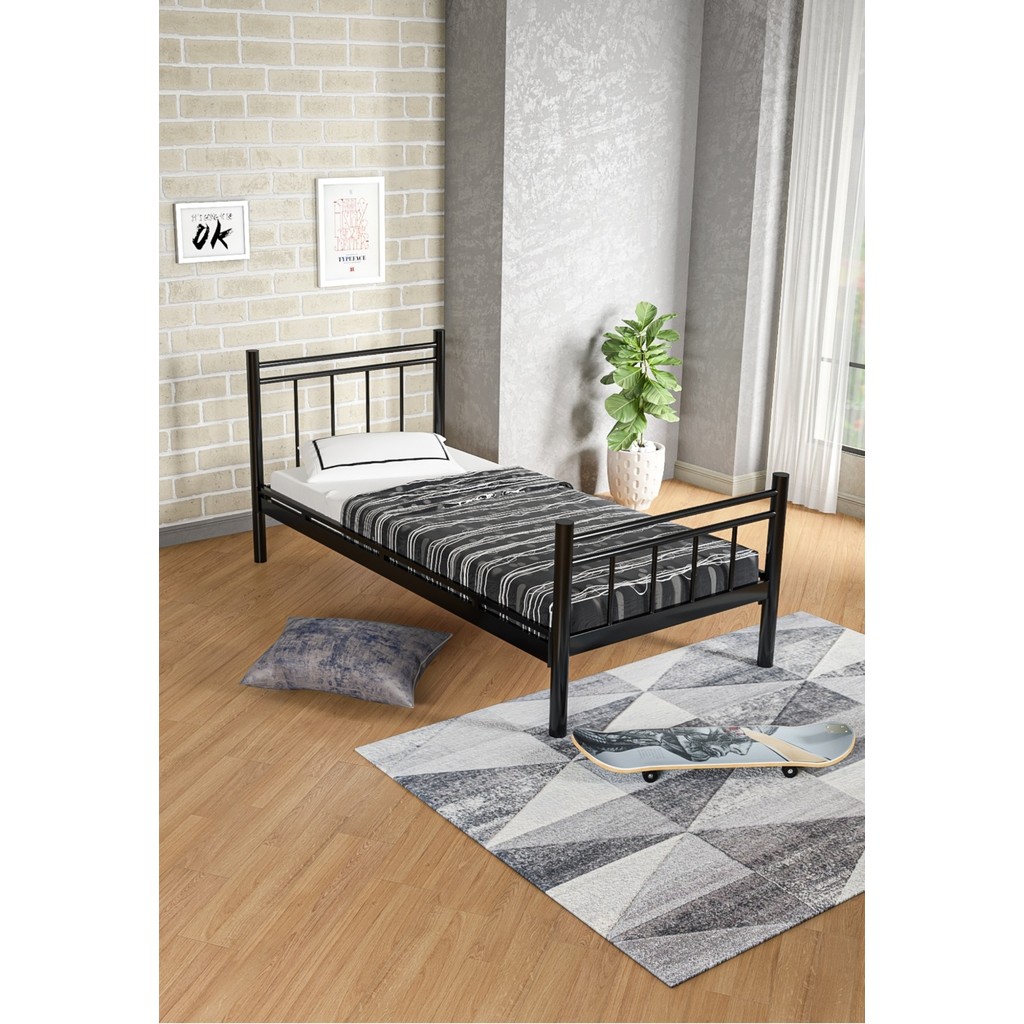 Ejder Metal Tek Kişilik Ferforje Metal Karyola- (Yataksız) - 120 x 200 cm - Siyah Diğer Fiyatı