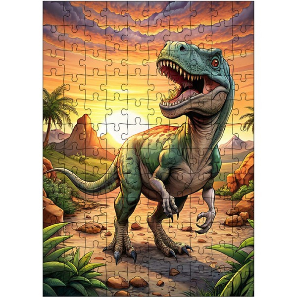 Ekart Ahşap Mdf Puzzle Yapboz Gün Batımı ve Trex 120 Parça 25*35 cm - 1 Puzzle & Aksesuarları Fiyatı