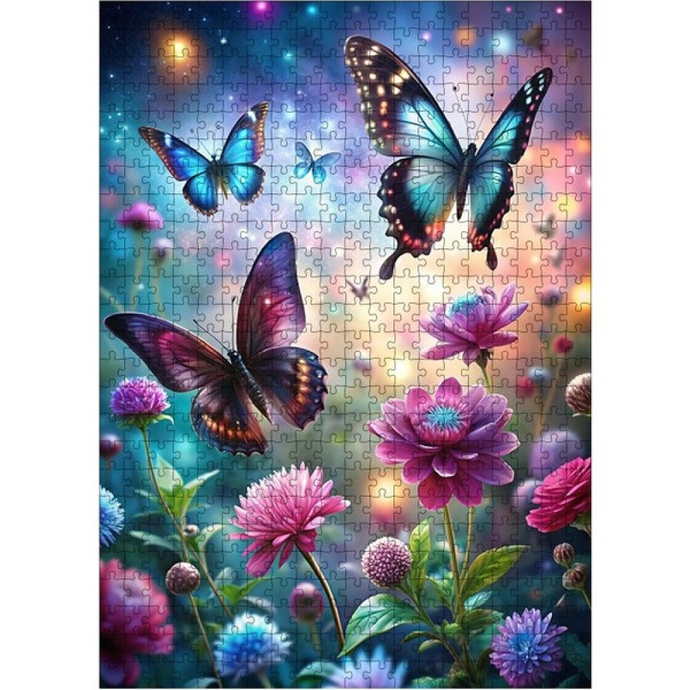 Ekart Ahşap Mdf Puzzle Yapboz Mavi Kelebekler ve Çiçekler 500 Parça 50*70 cm Puzzle & Aksesuarları Fiyatı