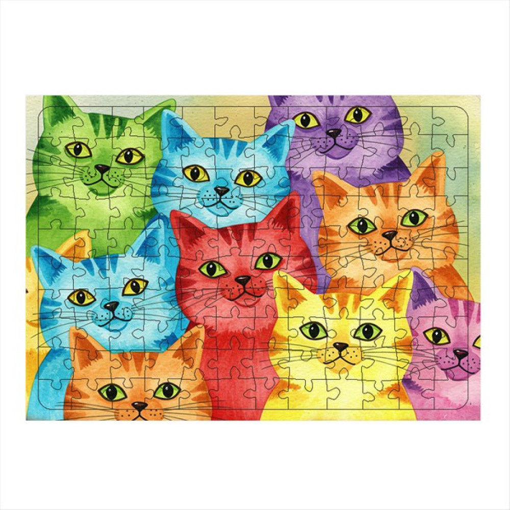 Ekart Ahşap Mdf Puzzle Yapboz Renkli Kedi Koleksiyonu 120 Parça 25*35 cm Puzzle & Aksesuarları Fiyatı