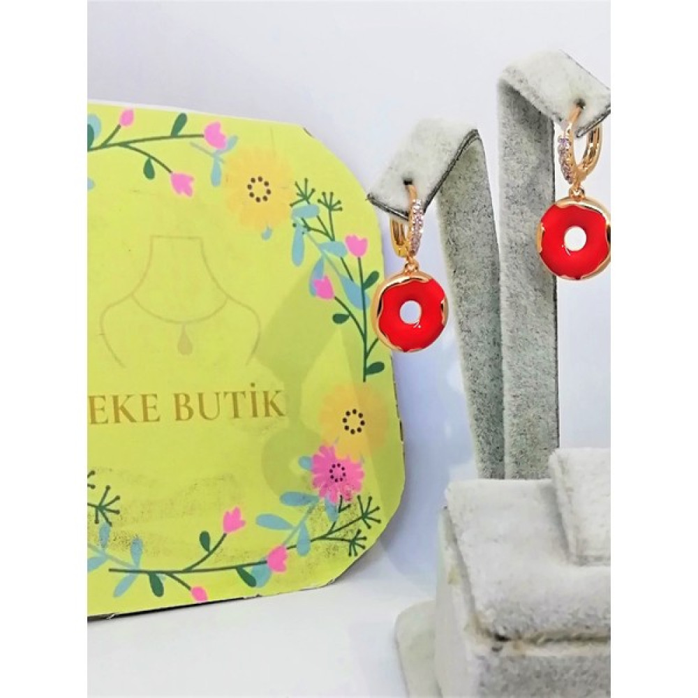 Eke Butik Xuping Taşlı Kırmızı Detaylı Çocuk Küpesi Altın, Takı & Aksesuar Fiyatı