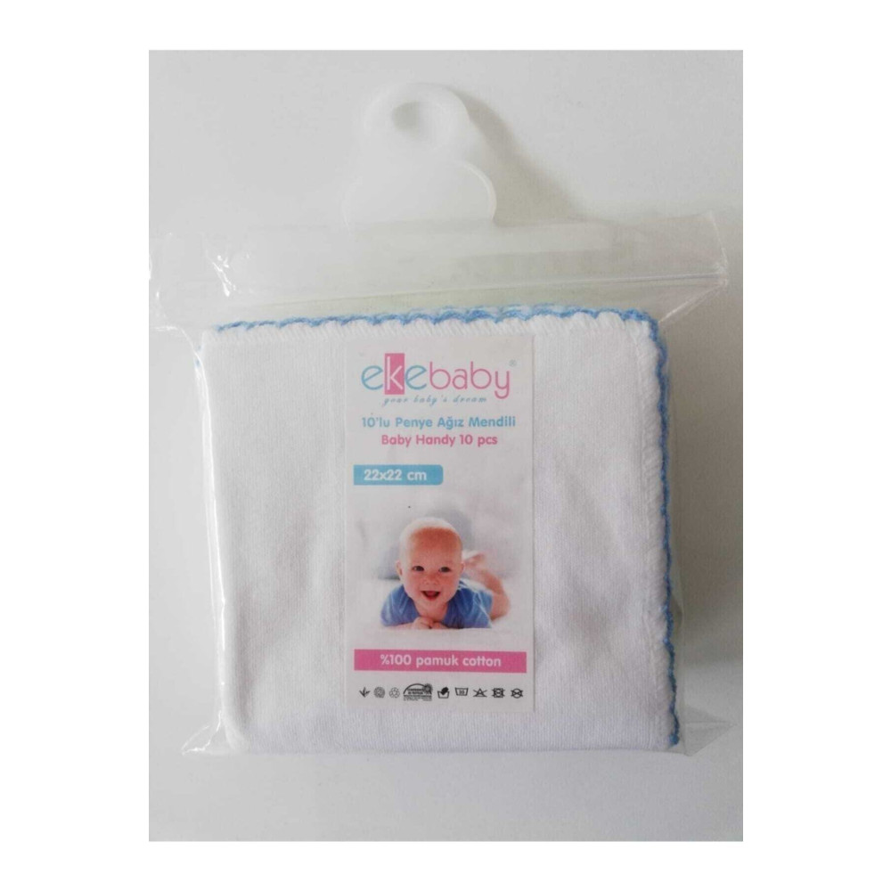 Ekebaby Pamuk 10lu Penye Ağız Mendili 22x22 5 Renk Bebek Giyim-Tekstil Fiyatı