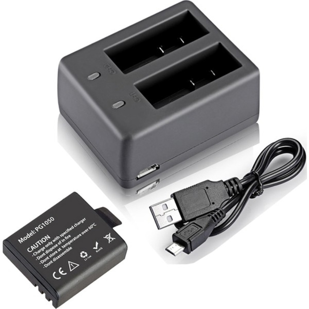 Eken H9R 2 Parça USB Çift Batarya Şarj Istasyonu ve Yedek Pil Seti Gplus PG1050-USB02 - Siyah Aksiyon Kameralar Fiyatı