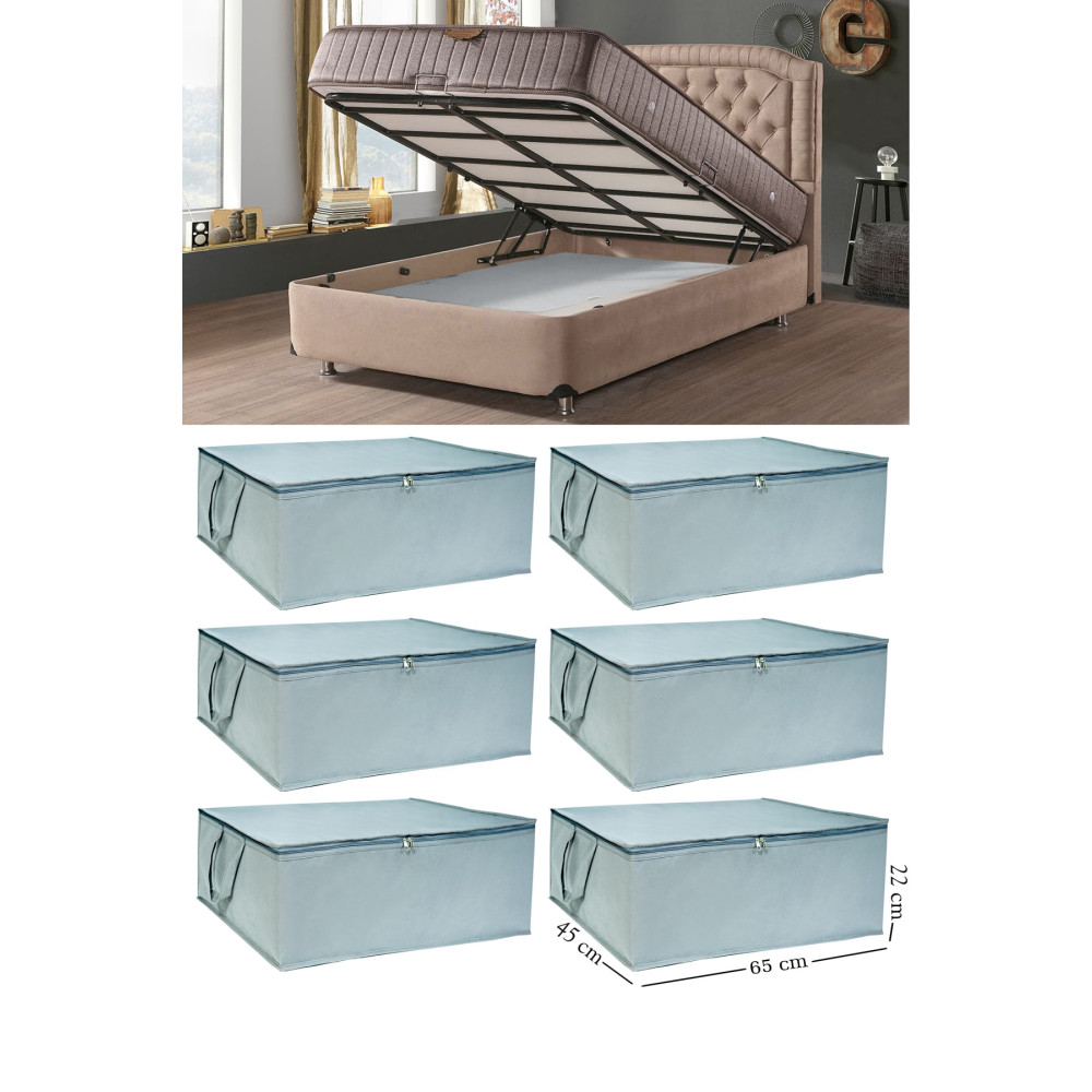 Ekici home textile 6 Adet -çekyat Baza Tipi Hurc - Baza Altı Büyük Boy Saklama Hurcu 65 X 45 X 22 Cm Ekicihome0005-6 Hurç Fiyatı