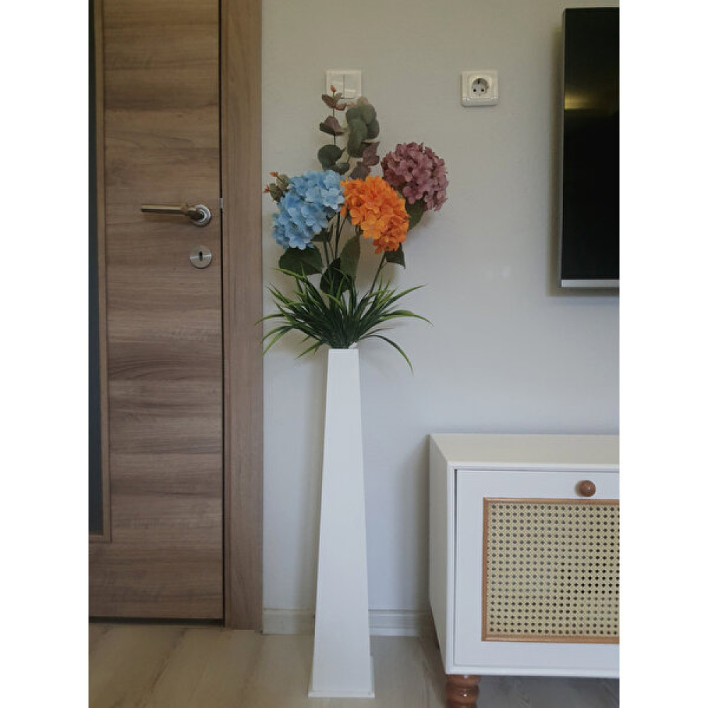 Ekinoks Mobilya Ahşap Dekoratif Vazo, Çiçek, Pampas Vazosu 70 cm - Beyaz Vazo Fiyatı