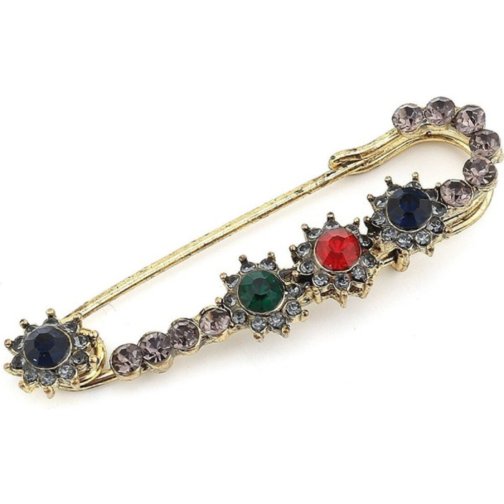 Ekle Sepete Kristal Taşlı Çengel Iğne Vintage Broş Çatal Iğne Eskitme Broş - tek ebat Toka, Taç & Saç Bandı Fiyatı